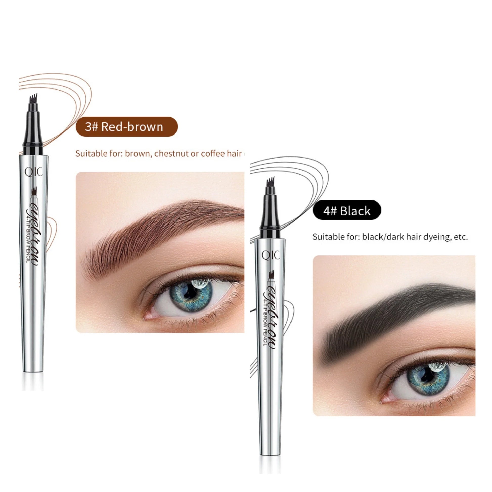 2025 makeup liquid eyebrow pencil ultra-fine waterproof and sweat-proof non-smudge four-pronged water eyebrow pencil