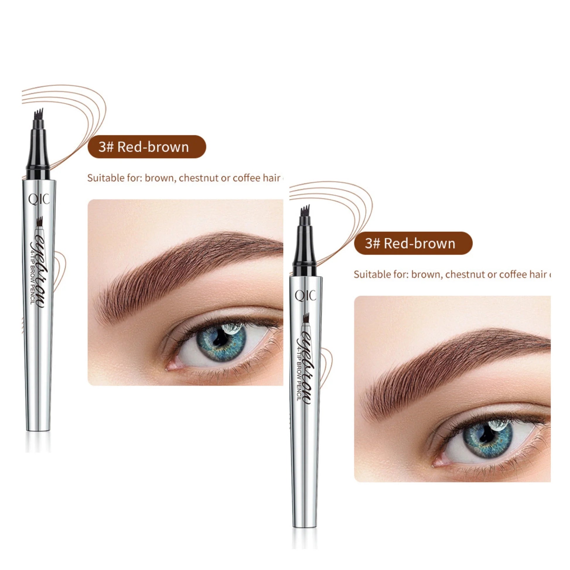 2025 makeup liquid eyebrow pencil ultra-fine waterproof and sweat-proof non-smudge four-pronged water eyebrow pencil