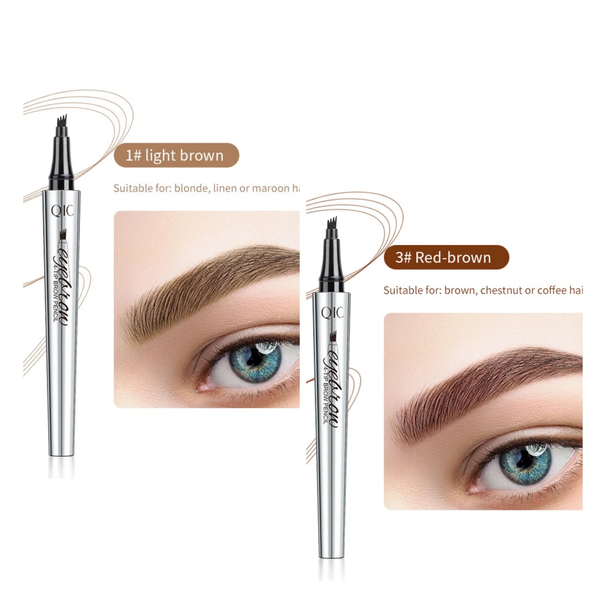 2025 makeup liquid eyebrow pencil ultra-fine waterproof and sweat-proof non-smudge four-pronged water eyebrow pencil